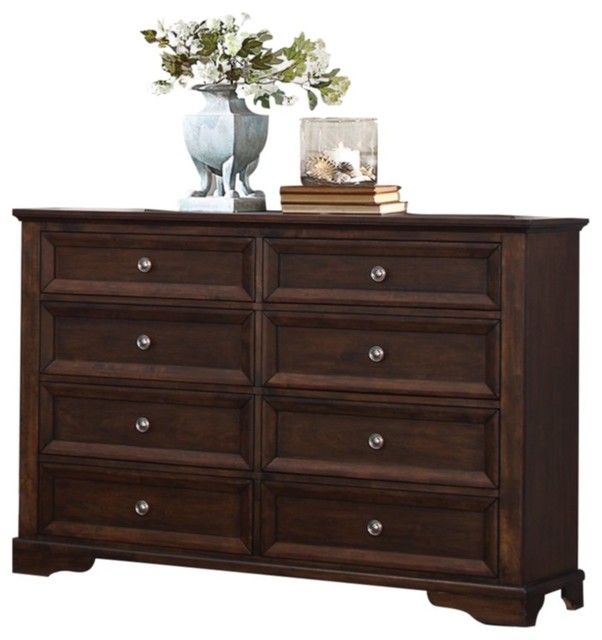 Elkwood Rustic Country 8 Drawer Dresser Espresso Traditional