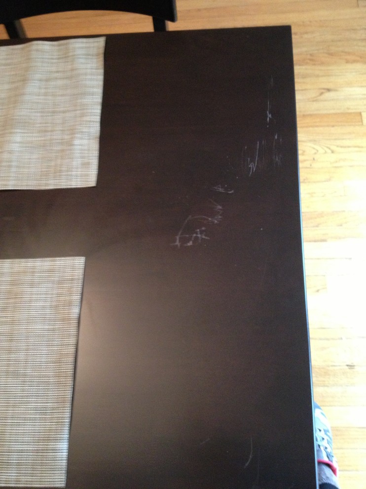 How to fix scratched dining room table