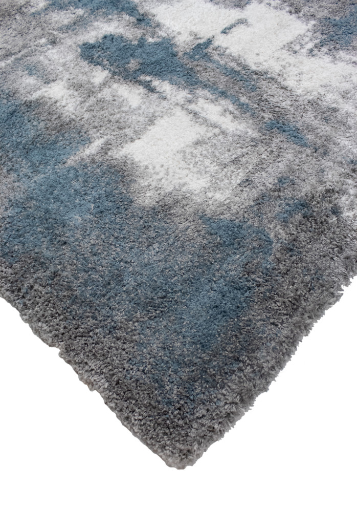 Noori Rug Shag Zara Blue/Gray Rug, 7'10" x 10'0" Contemporary Area