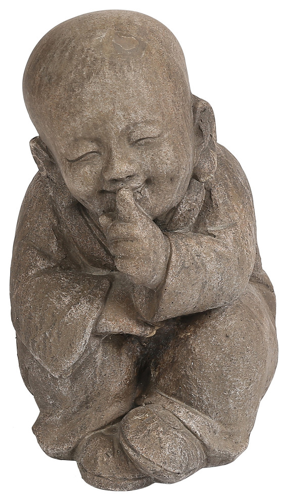 Details about   Quiet Little Buddha Garden Statue Brown Medium 