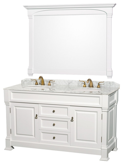 Andover Double Bathroom Vanity With Mirror, 60"