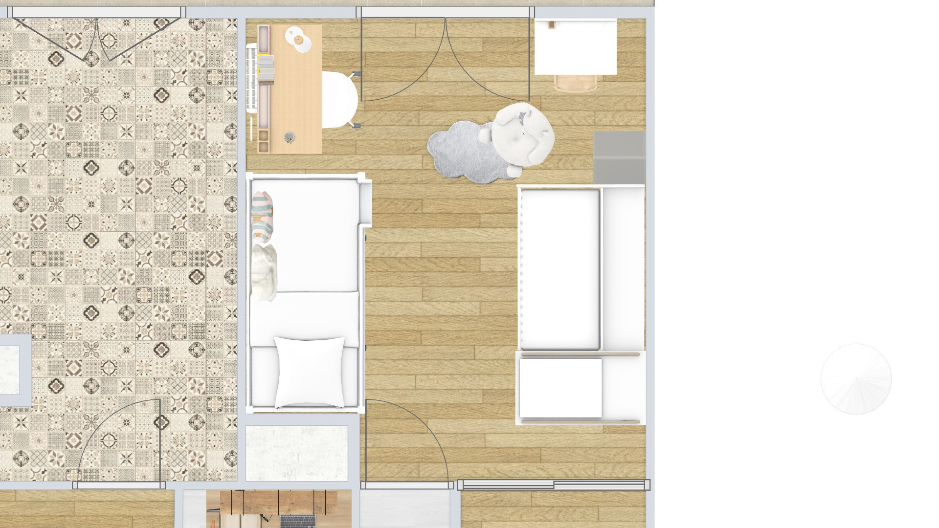 Rénovation et nouvelle distribution des espaces d'un appartement 3 pièces