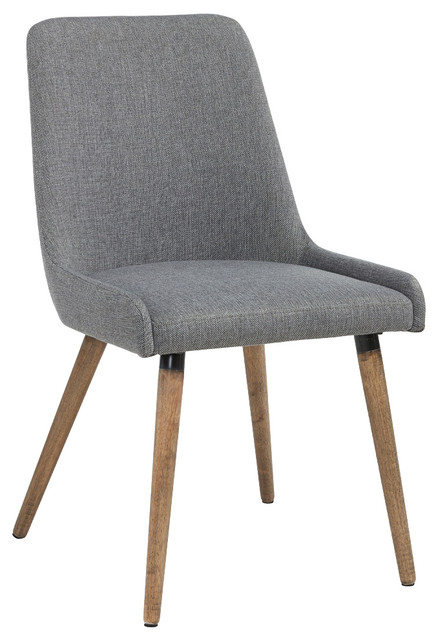 Fabric Side Chairs, Set of 2, Dark Gray