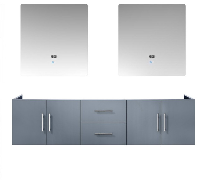 Geneva 72" Dark Grey Double Vanity Modern Bathroom Vanities And