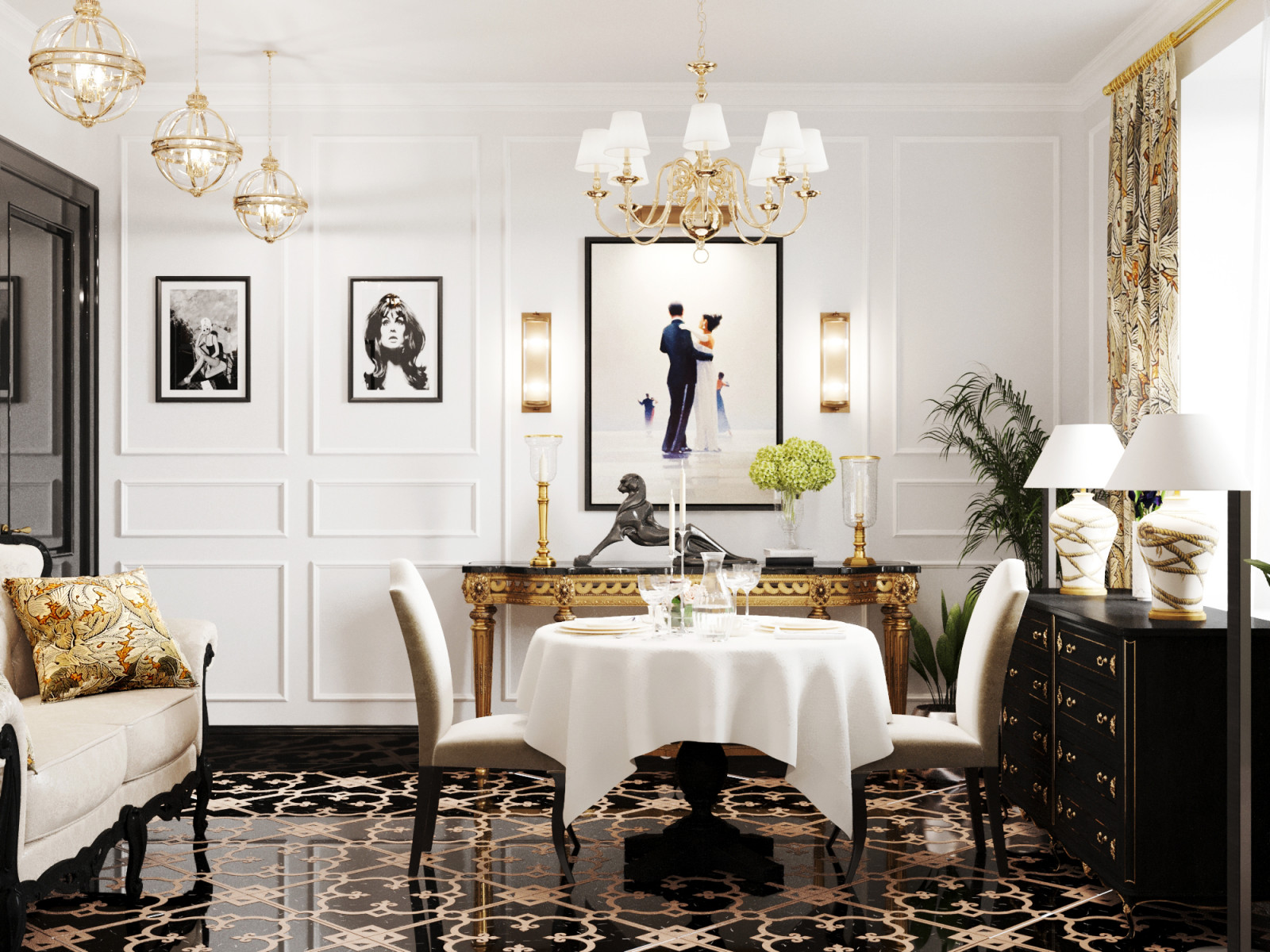 Гостиная в неоклассическом стиле