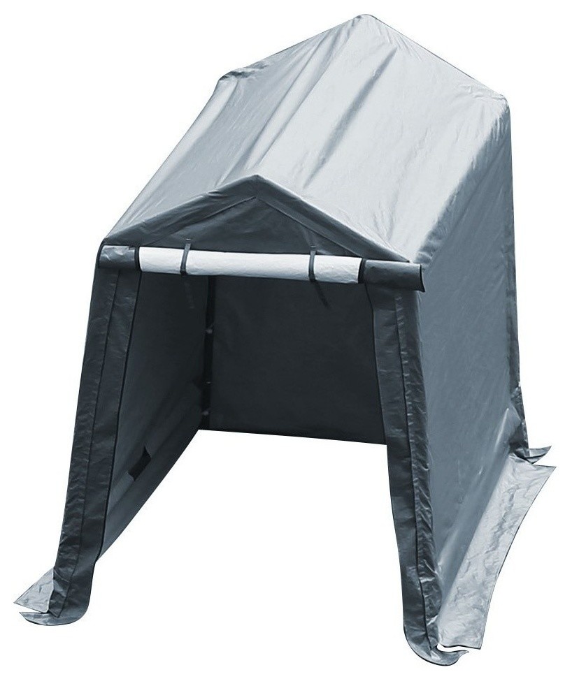 Abba Patio Storage Shelter 7'x12' Outdoor Shed Heavy Duty Canopy, Gray Contemporary Canopies