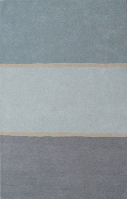 Handmade Plush Pile Wool Blue/Gray Solid Area Rug (8 x 11)
