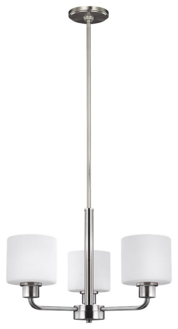 Sea Gull Canfield 3-Light Chandelier 3128803-962, Brushed Nickel