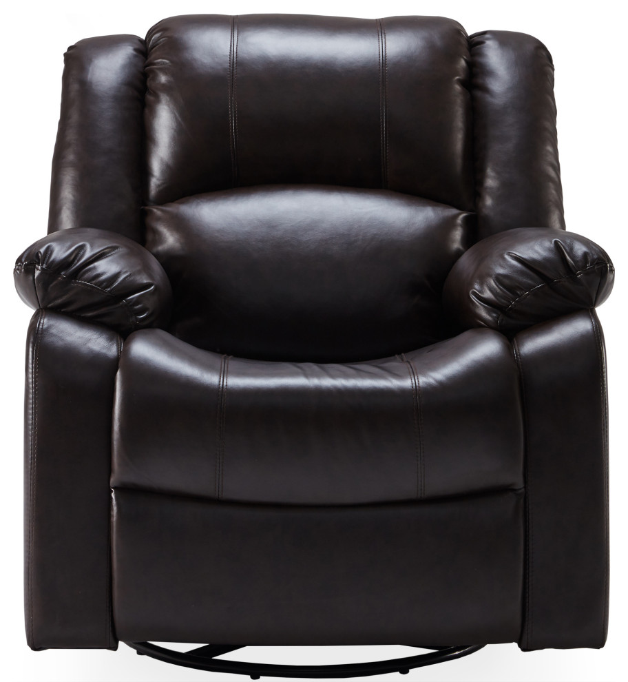 Faux Leather Rocker Swivel Glider Chair, Leather Glider Rocker Recliner