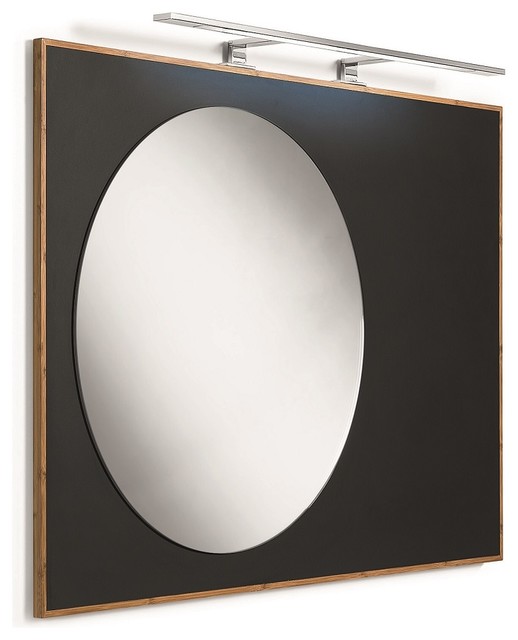 Luni 81143 Mirror with Bamboo Frame and Blackboard Surface