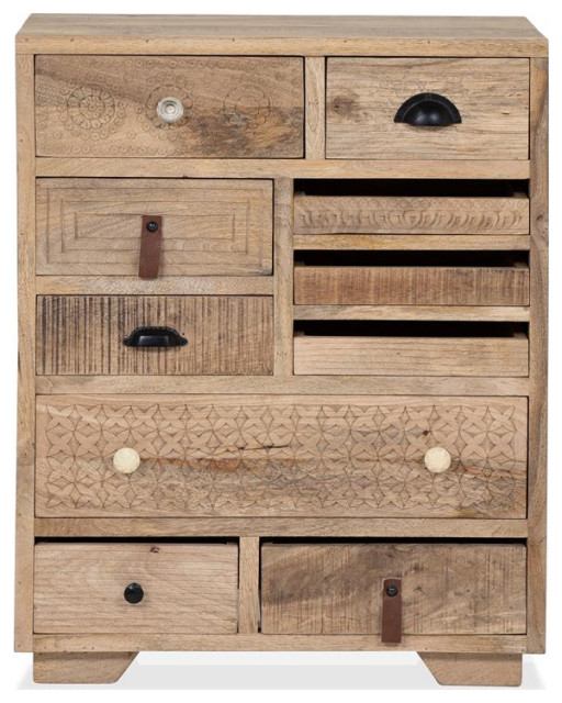 Furniture of America Druze Rustic Wood MultiStorage Chest in Natural