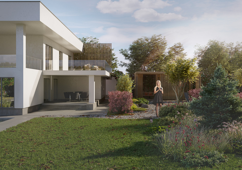 Современный небольшой сад в Воронежской области