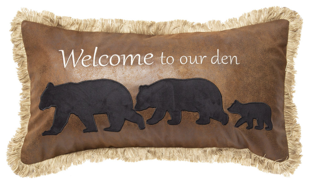 to Our Den Rustic Cabin Throw Pillow 14x26 Rustic