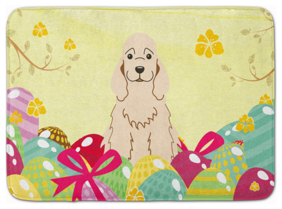 Easter Eggs Cocker Spaniel Buff Machine Washable Memory Foam Mat Contemporary Bath Mats By The Store