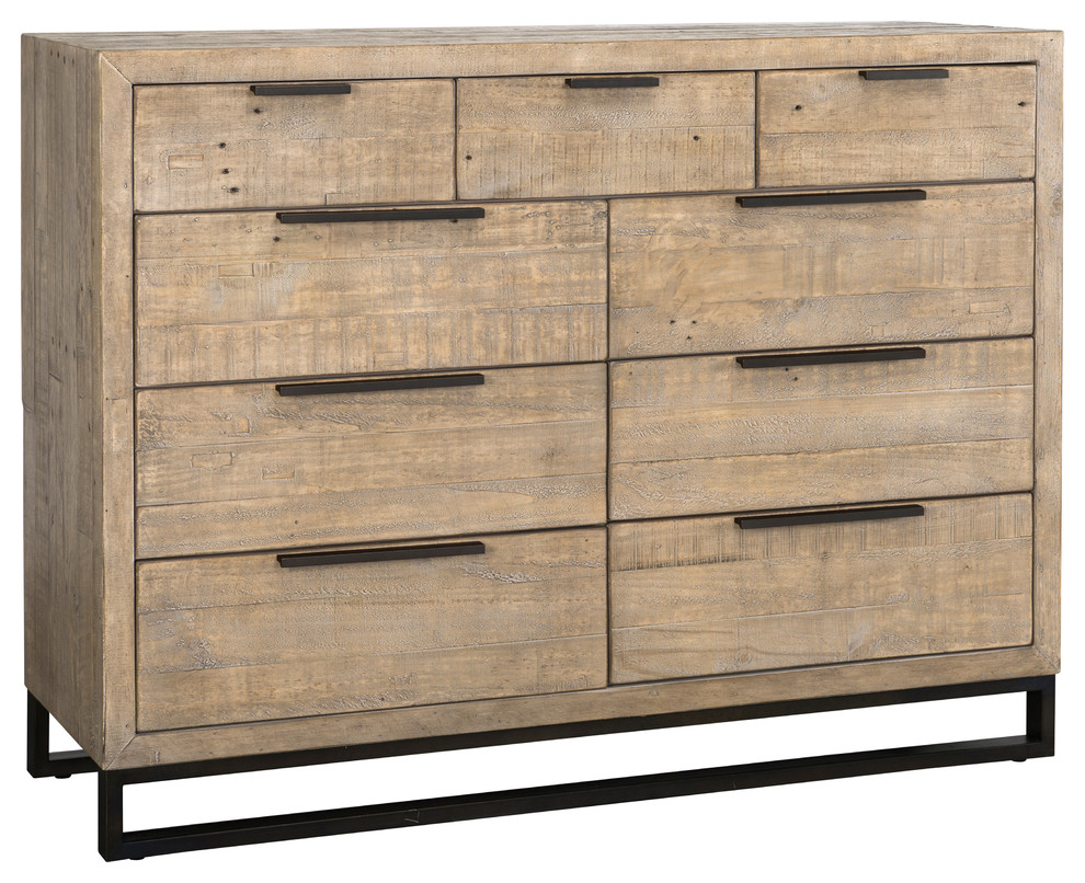 Norton Reclaimed Pine 9 Drawer Dresser by Kosas Home Rustic
