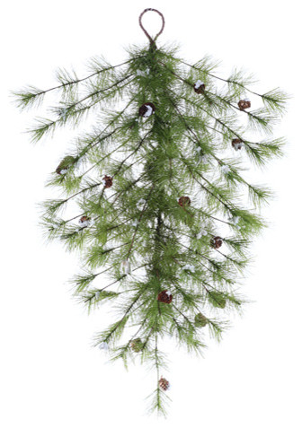 Silk Plants Direct Snow Pine Teardrop, Pack of 2