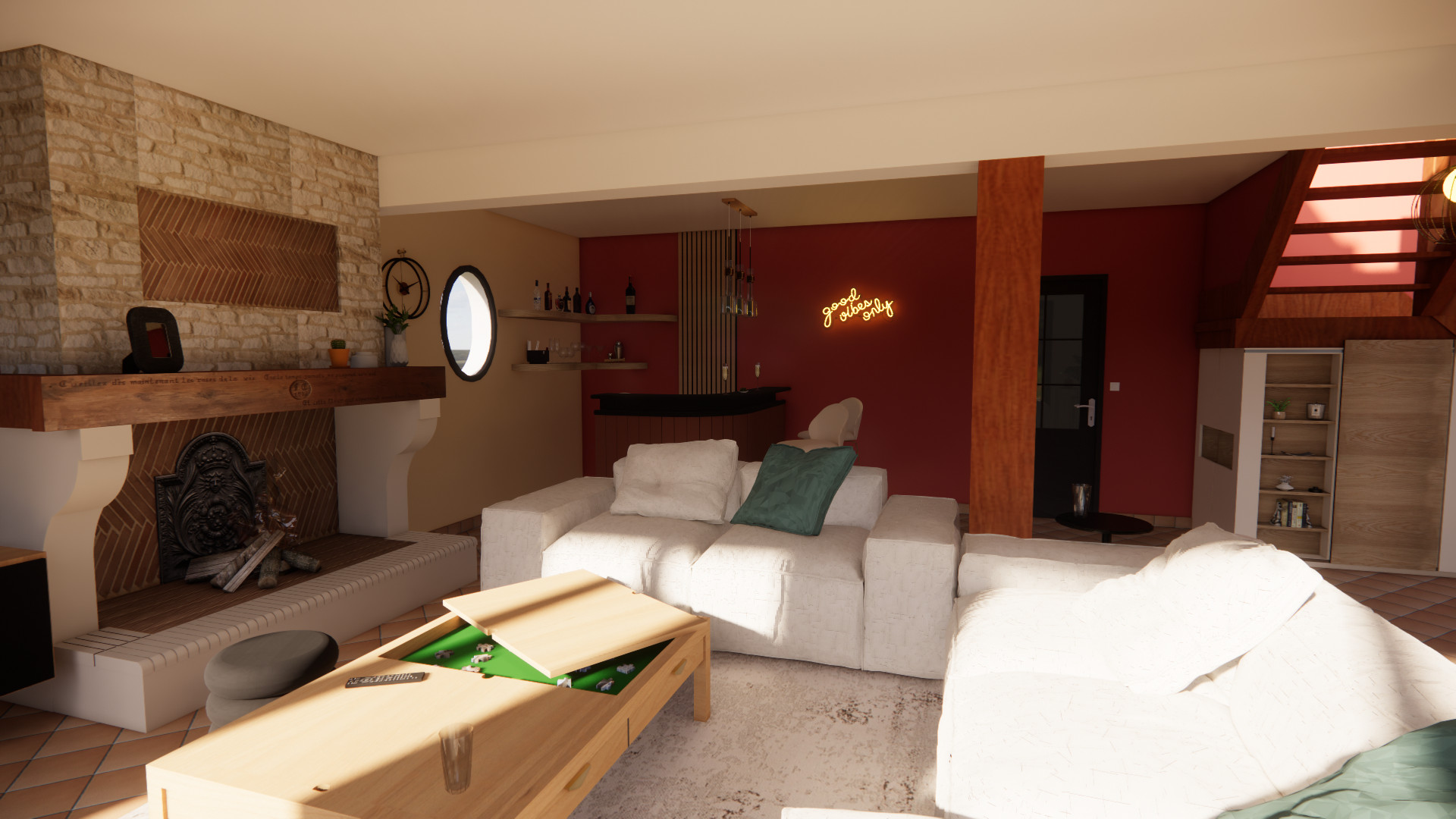 Projet 3D - Aménagement d'un RDC de maison