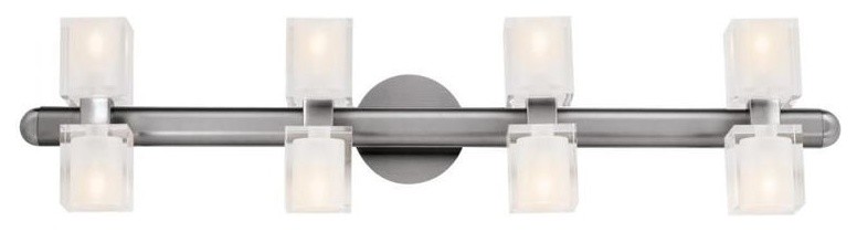 Access Lighting 23908-BS/FCL Eight Light Steel Vanity