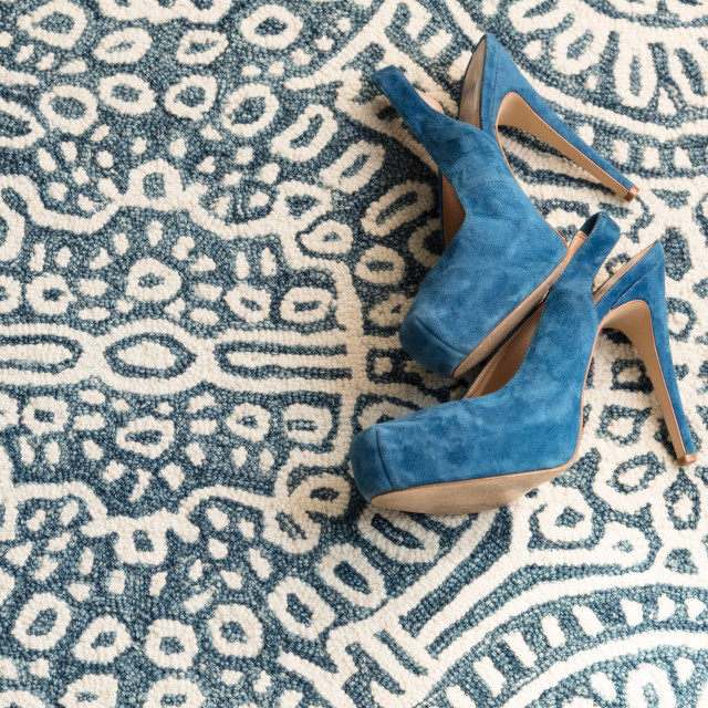 Temple Ink Micro Hooked Wool Rug, 8'x10' Contemporary Area Rugs by Annie Selke Houzz