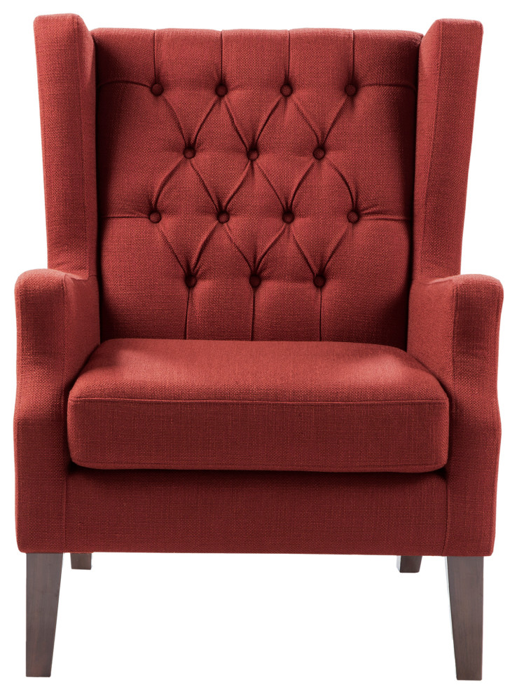 Madison Park Maxwell Button Tufted Wing Chair - Contemporary