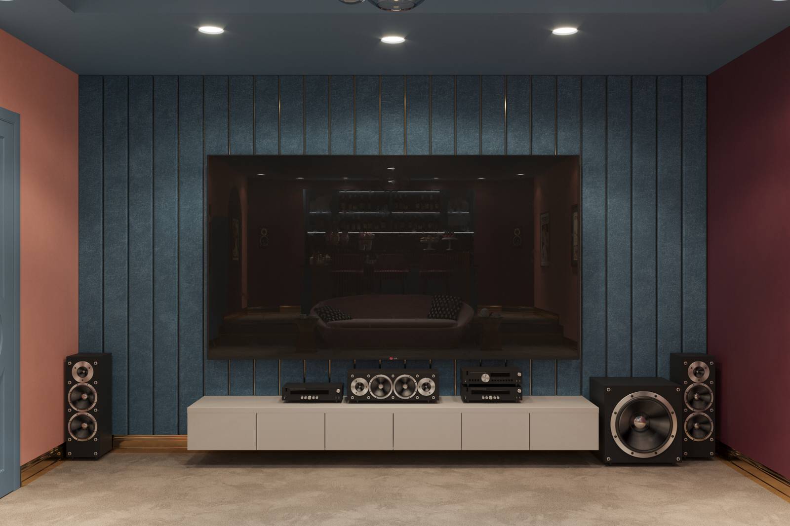 Визуализация домашнего кинотеатра "Модерн"