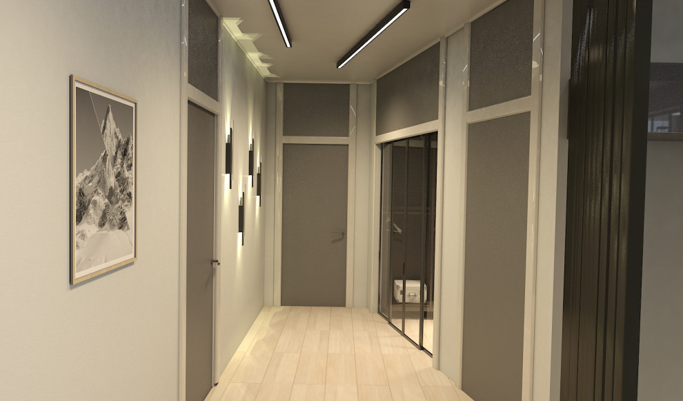 Дизайн проект в стиле  Хай тек  96 кв.м