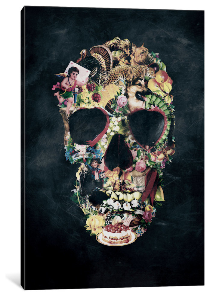 "Vintage Skull" by Ali Gulec, Canvas Print, 40"x26"