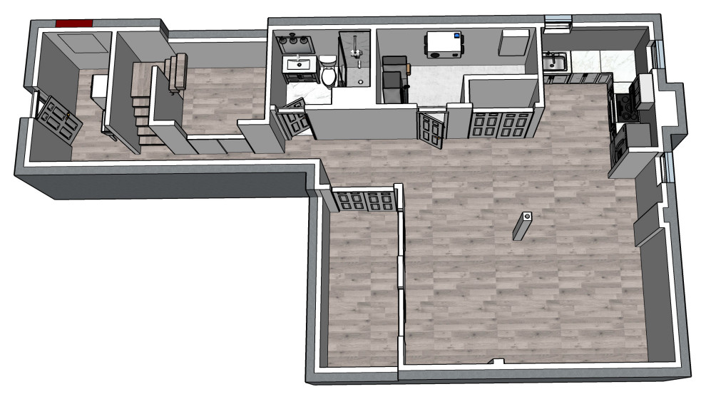 Inspiration for a transitional home design remodel in Toronto