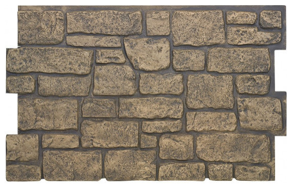 Fieldstone Faux Stone Wall Panel, Mocha, 24"x48" Wall Panel
