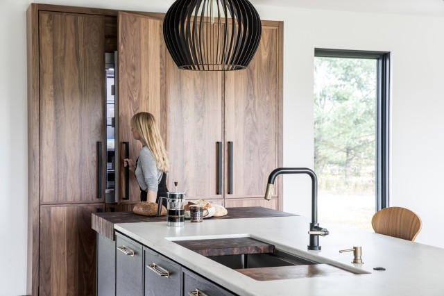 Black + Tan modern-kueche