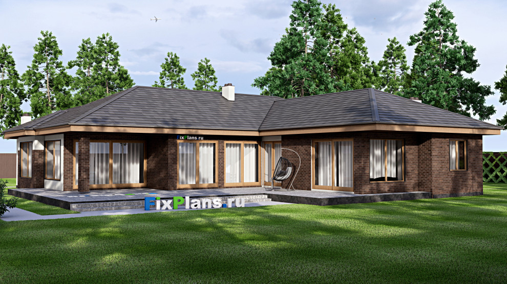 Проект одноэтажного дома 22х24м S348м2 F-15713