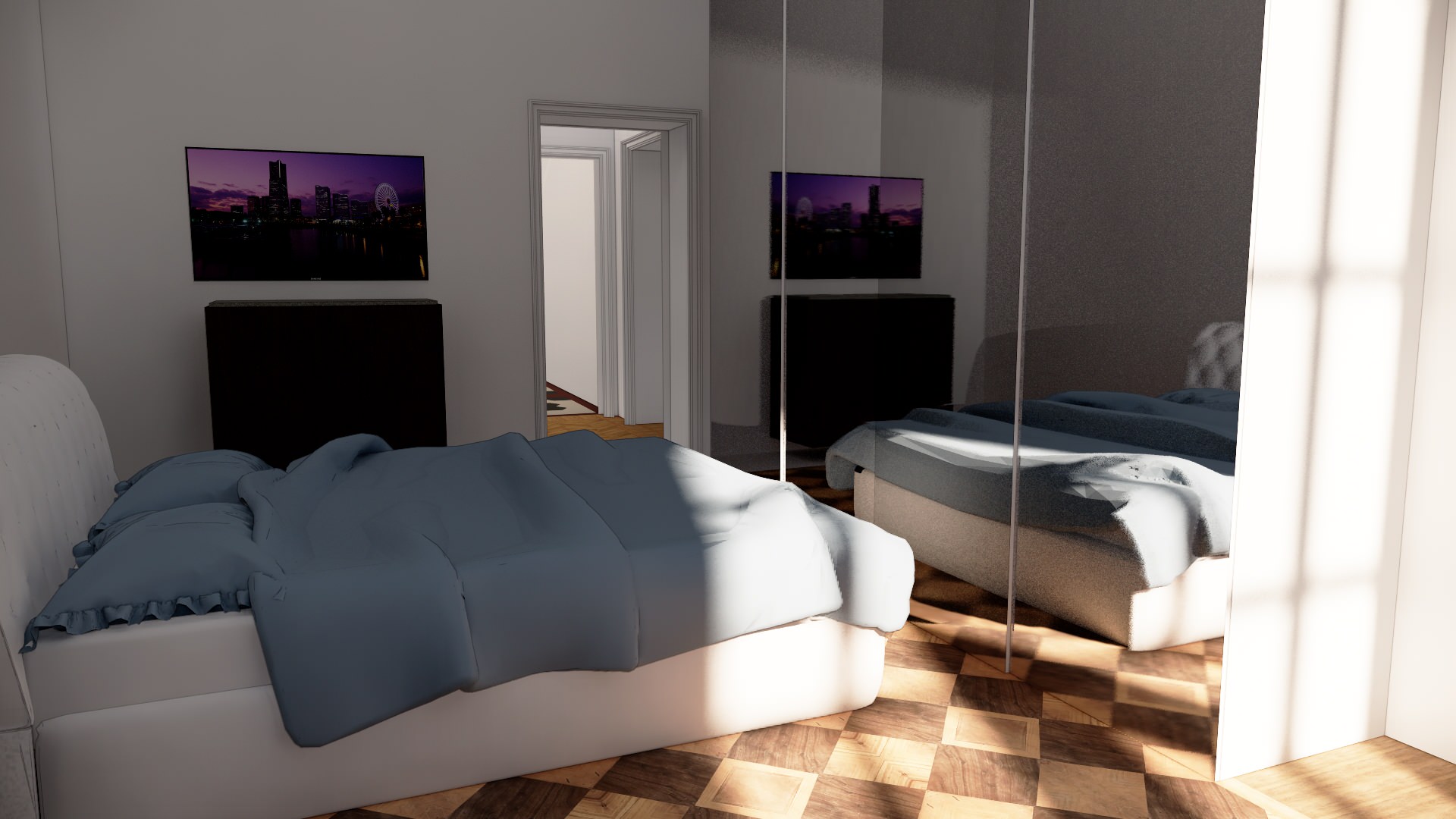 CORSO DI PORTA ROMANA | Render camera da letto