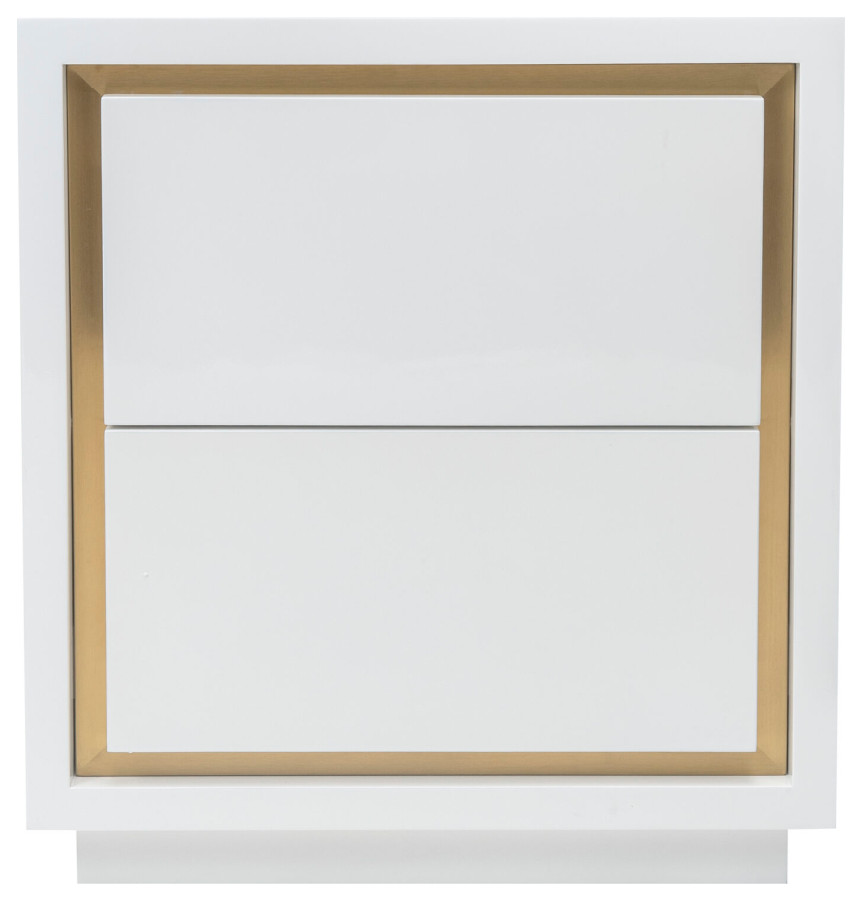 White Lacquer Bedside Table Liang & Eimil Utopia Contemporary