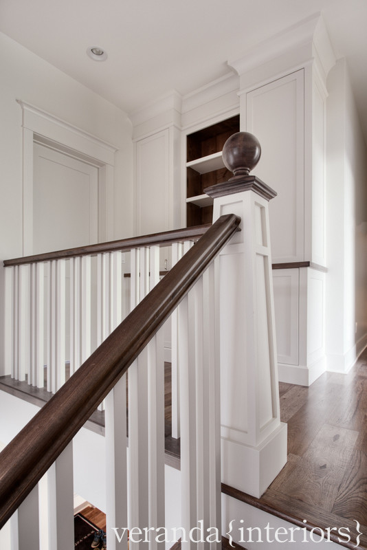 Inspiration for a transitional staircase in Calgary.