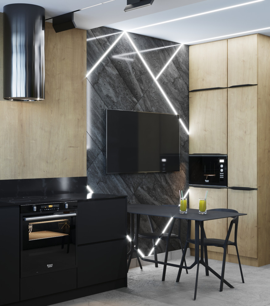 Визуализация гостинной и кухни