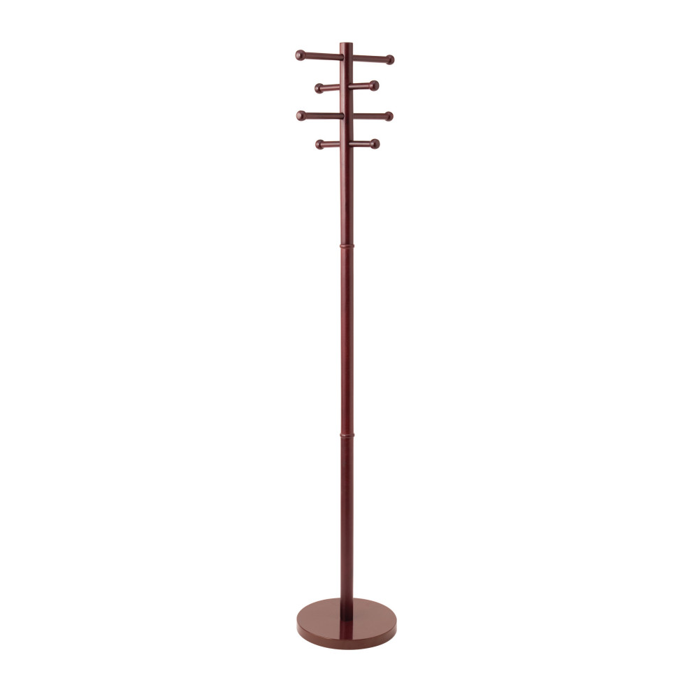 RTA Wood Coat Tree, Cherry Transitional Coatracks And Umbrella Stands by BisonOffice Houzz