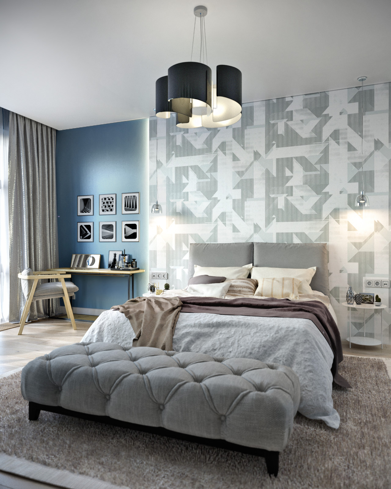 Визуализация спальни "Ребус"