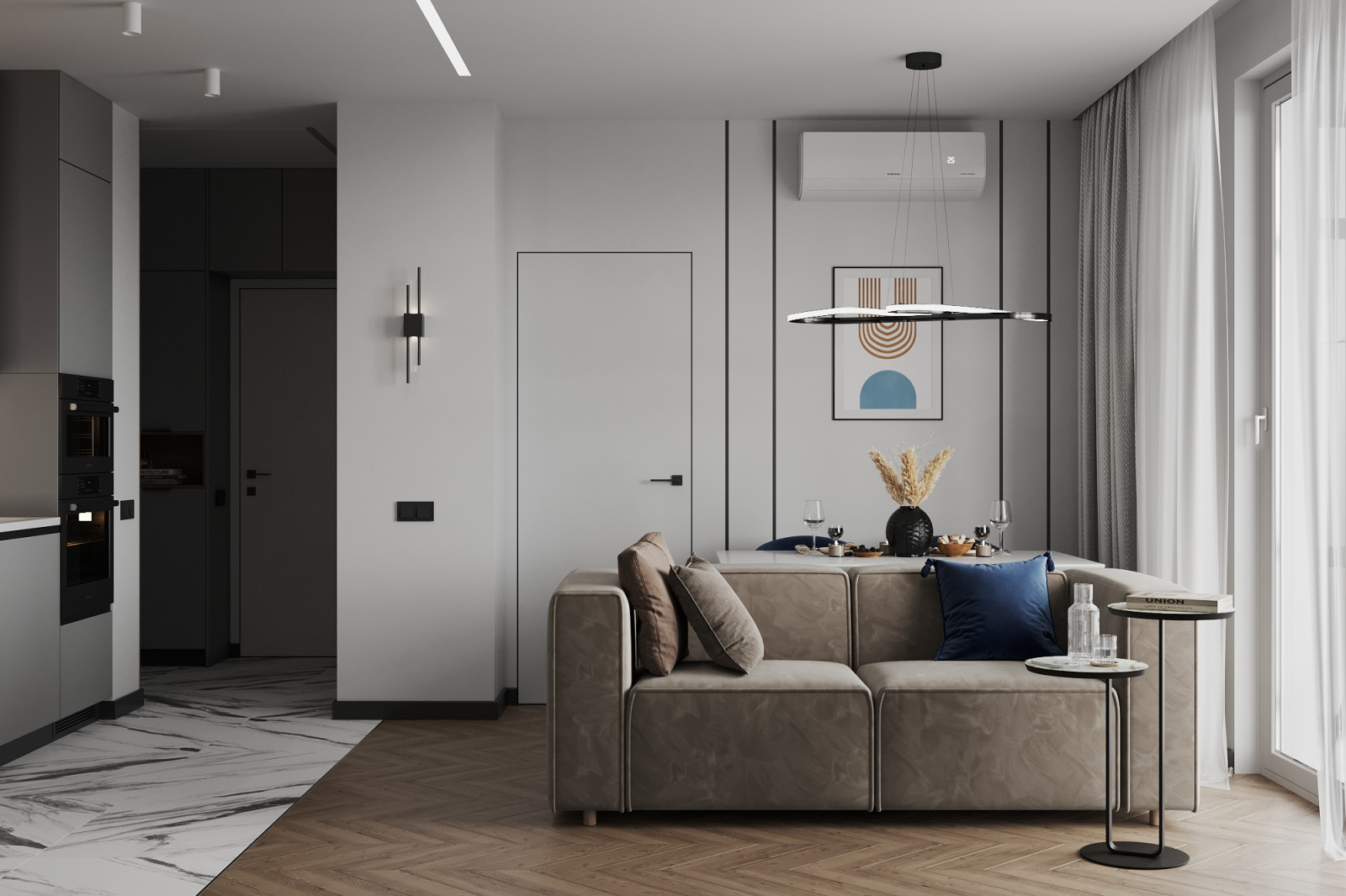 Двухкомнатная квартира для молодой пары в ЖК Черная Речка