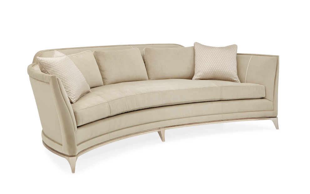 Bend The Rules Curved Sofa With Silver Leaf Frame