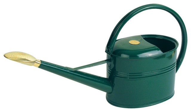 Haws 1 3 Gallon Slimcan Outdoor Metal Watering Can Traditional Haws 1 3 Gallon Slimcan Outdoor Metal Watering Can Green