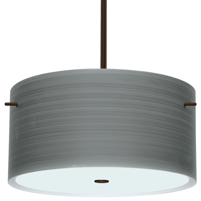 Besa Tamburo 16 Stem Pendant Titan Bronze Contemporary Besa Tamburo 16 Stem Pendant Titan Bronze Contemporary Lighting By