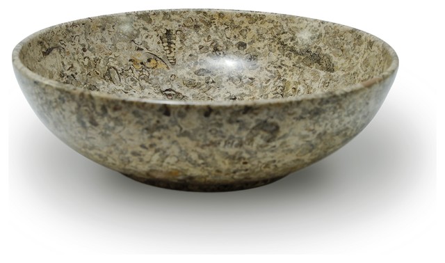 12" Laurus Collection Fossil Stone Bowl
