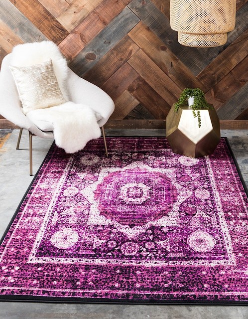 Traditional Majestic Violet Area Rug, 4'x6' - Contemporary - Area Rugs ...