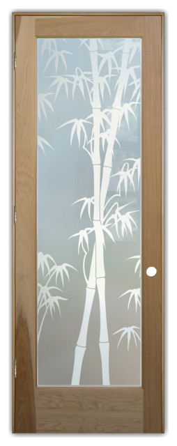 Interior Prehung Door or Interior Slab Door - Bamboo Shoots - Hickory - 28"...