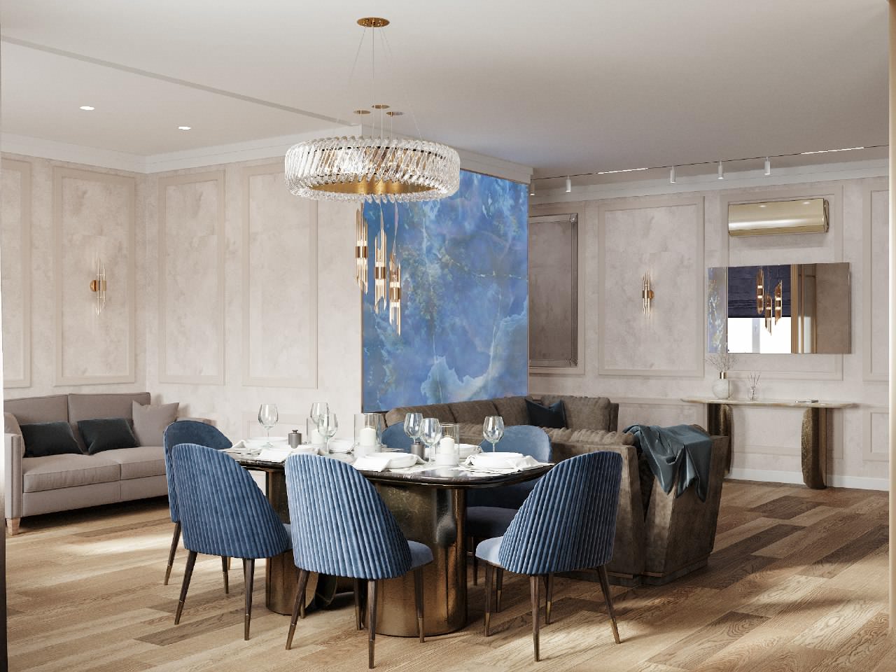 Трехкомнатная квартира площадью 120 м2. Современная классика.