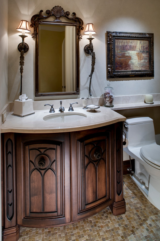 Example of a transitional bathroom design in Miami