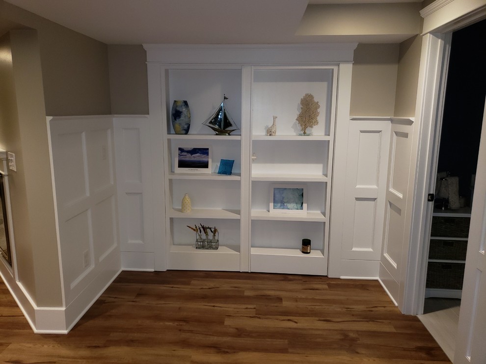 Inspiration for a transitional basement remodel in Boston