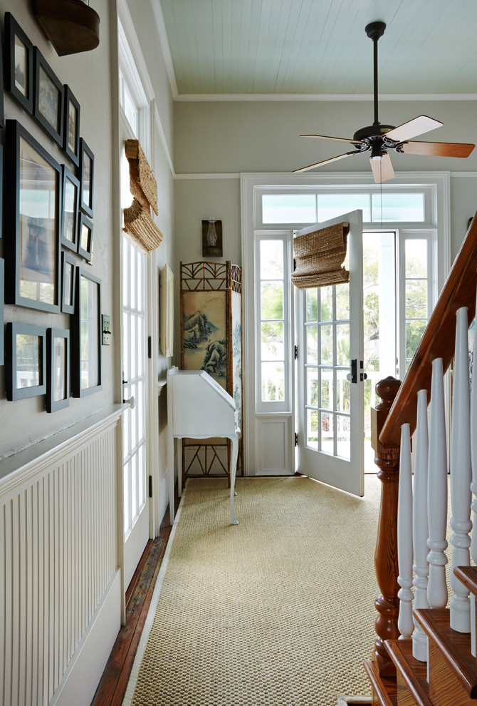 Photo of a beach style entryway in Houston.