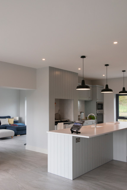 White Storm Quartz contemporary-kitchen