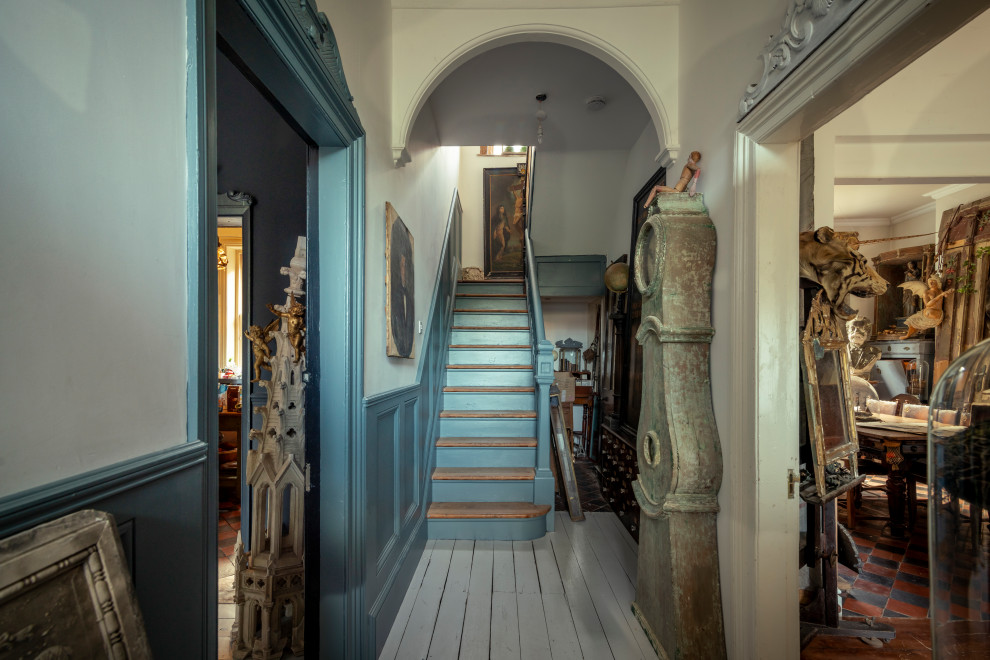 Inspiration for an eclectic entryway in Cheshire.